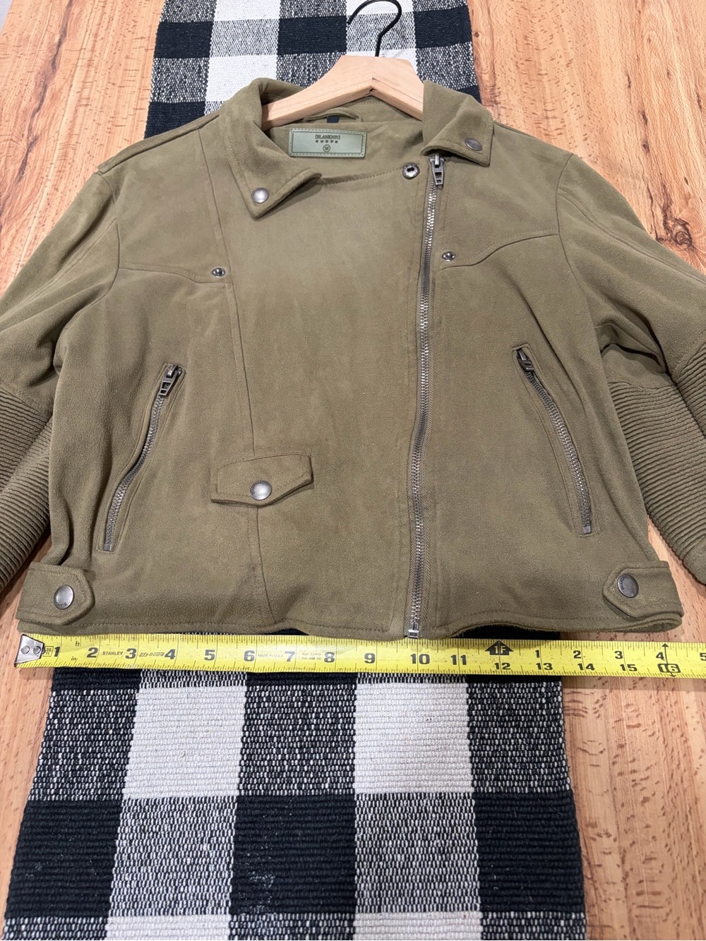 Blank NYC Olive Suede Bomber Jacket